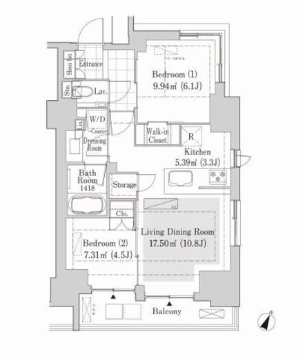 リブクオーレ神保町 209 間取り図