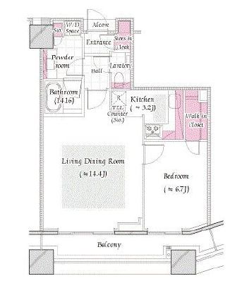 コンシェリア西新宿タワーズウエスト 25階 間取り図