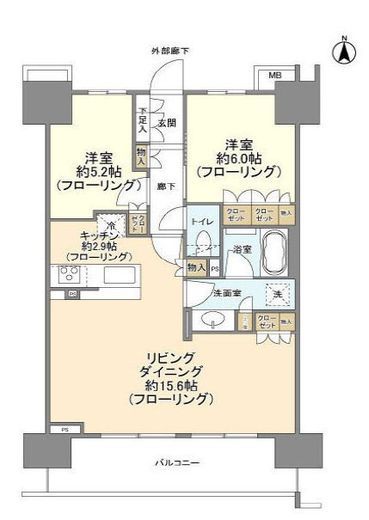 ブランズ元浅草 14階 間取り図