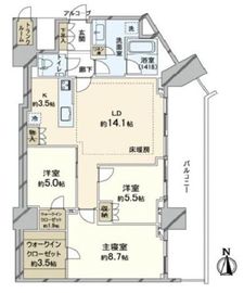 ザ・コート神宮外苑 5階 間取り図