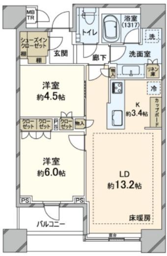 ブリリアタワーズ目黒 26階 間取り図