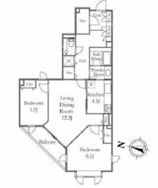 インペリアル表参道 3階 間取り図