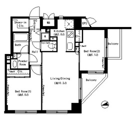 パークアクシス御徒町 1201 間取り図