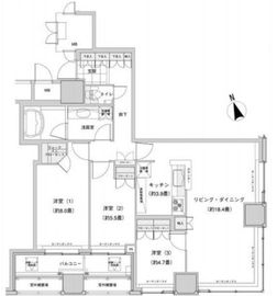 ウエストパークタワー池袋 2506 間取り図