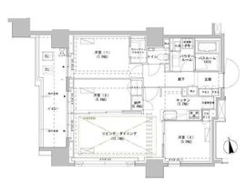 パークスフィア牛込神楽坂 203 間取り図