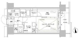 パークスフィア牛込神楽坂 206 間取り図