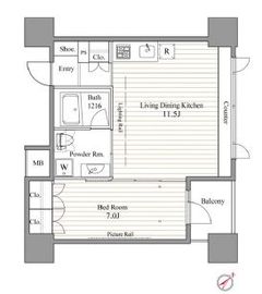 レジディア東銀座 1101 間取り図