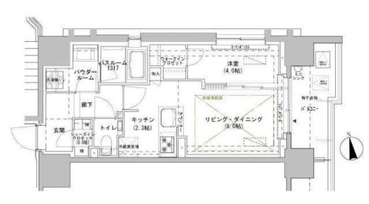 パークスフィア牛込神楽坂 310 間取り図