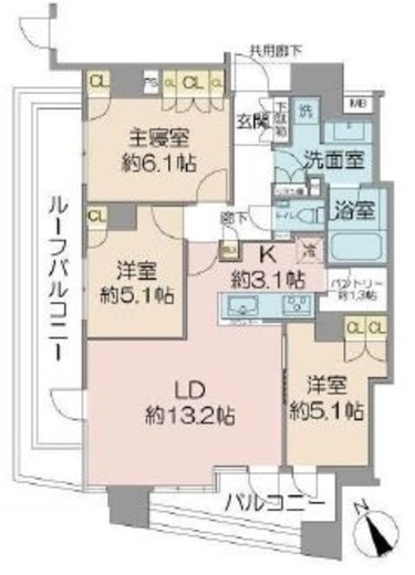 THEパームス西ヶ原 6階 間取り図
