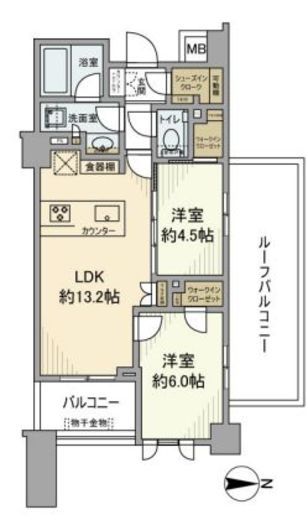 グランツオーベル中野 4階 間取り図