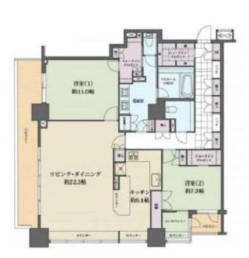 ライオンズ四谷タワーゲート 25階 間取り図