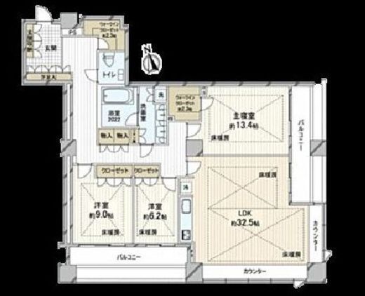 ザ・ウエストミンスター六本木 10階 間取り図