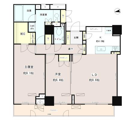 クレヴィア渋谷富ヶ谷 1305 間取り図