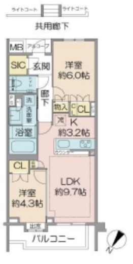 オーベル目黒 2階 間取り図