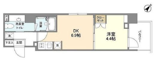 ベルファース代田橋 208 間取り図