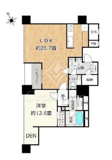 ローレルタワールネ浜松町 23階 間取り図