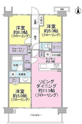 シティテラス荻窪エアーズコート 2階 間取り図
