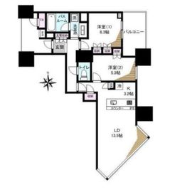 ドゥ・トゥール 23階 間取り図