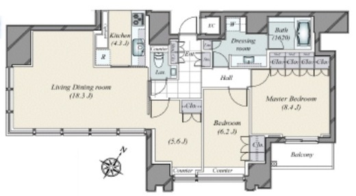THE ROPPONGI TOKYO CLUB RESIDENCE 31階 間取り図