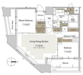 パークコート南麻布 6階 間取り図