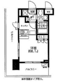 レジディア大森東 804 間取り図