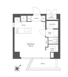 スペーシア麻布十番1 703 間取り図