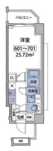 ルネサンスコート巣鴨 601 間取り図