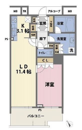 ブリリアマーレ有明 8階 間取り図