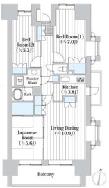イーストパークス大島サザンスクエア 14階 間取り図