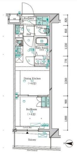 ガリシア新宿西落合2 2階 間取り図