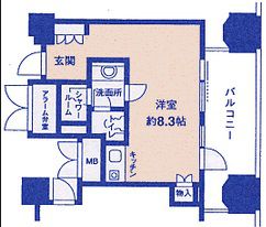 ルネ新宿御苑タワー 405 間取り図