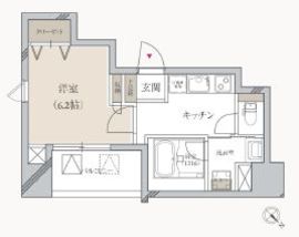 プライマル月島 408 間取り図