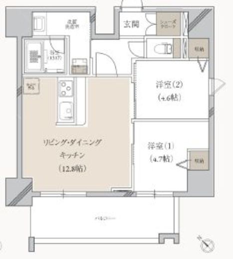 プライマル月島 703 間取り図