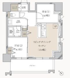 プライマル月島 1003 間取り図