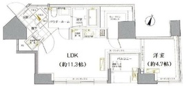 ベルドゥムール東京八丁堀 5階 間取り図