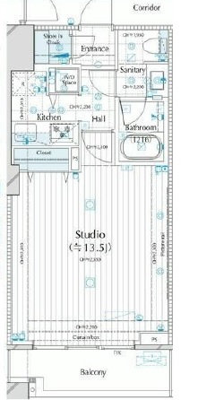 コンシェリア西新宿タワーズウエスト 13階 間取り図