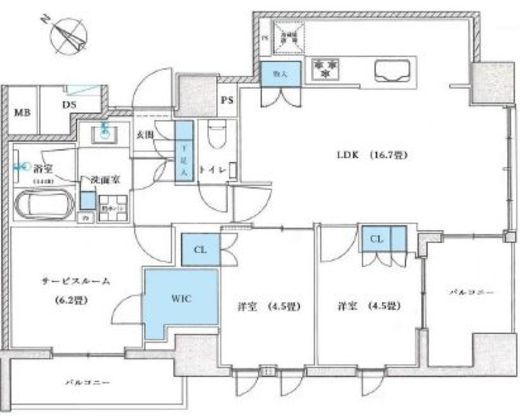 リビオ文京茗荷谷 3階 間取り図
