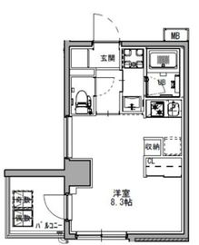 La Douceur蒲田 (ラドゥセール蒲田) 305 間取り図