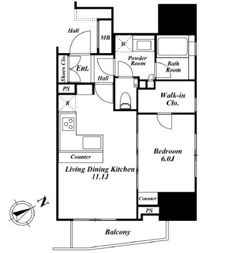朝日マンション五反田 405 間取り図