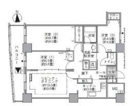 アクティ汐留 3705 間取り図