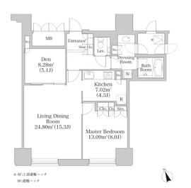 プラティーヌ四谷 804 間取り図