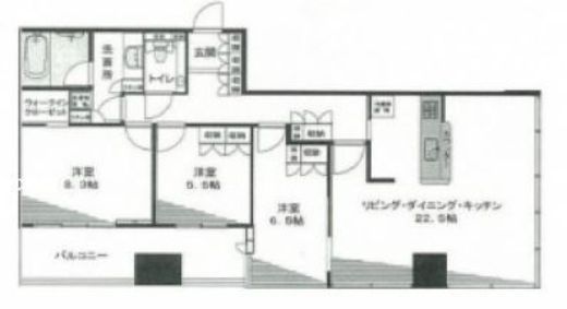 東京タイムズタワー 2901 間取り図