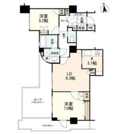 グランドパーク池尻大橋 7階 間取り図