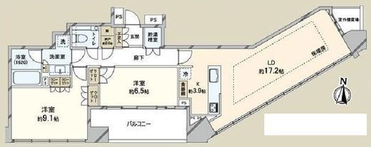 勝どきザ・タワー 35階 間取り図