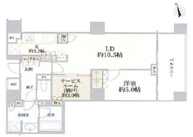 パークホームズ市谷薬王寺セントガレリア 5階 間取り図