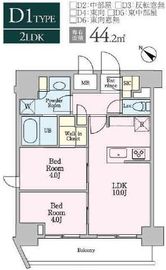 リビオメゾン戸越銀座 1402 間取り図