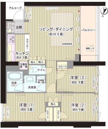 ガーデニエール砧ウエスト 424 間取り図