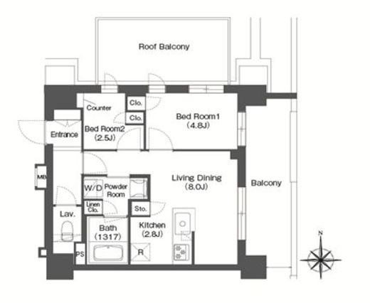 コンフォリア森下サウス 1003 間取り図