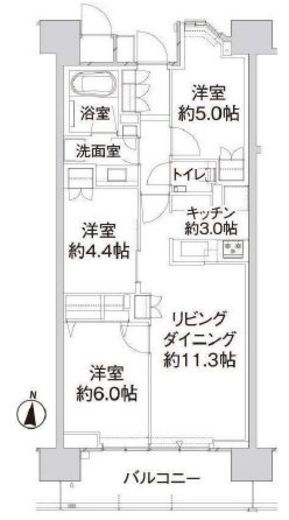 パークホームズ亀有ガーデンズコート 5階 間取り図
