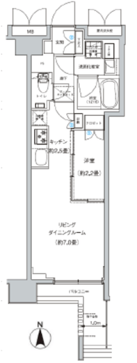 アジールコフレ中野坂上 2階 間取り図